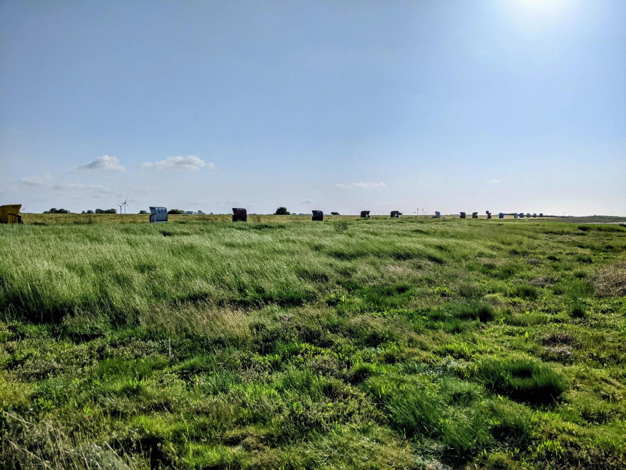 Drei-Insel-Blick Neßmersiel Exterior foto